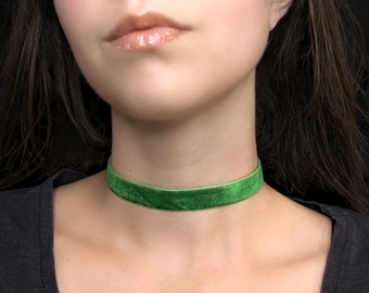 Grüne Samt-Halskette, Feenkern-Choker, Feenkern-Choker, Wimsigoth-Halskette, Elfen-Kostüm, plus Größe