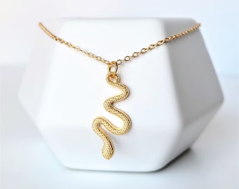 Gold Snake Necklace, Snake Choker, Serpent Necklace, Small Chain