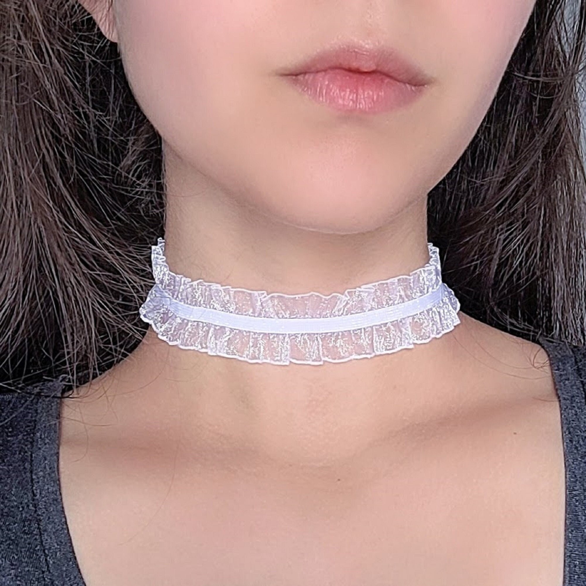 Dainty White Ruffle Choker Sweet Lolita Fashion Cute Pastel Goth