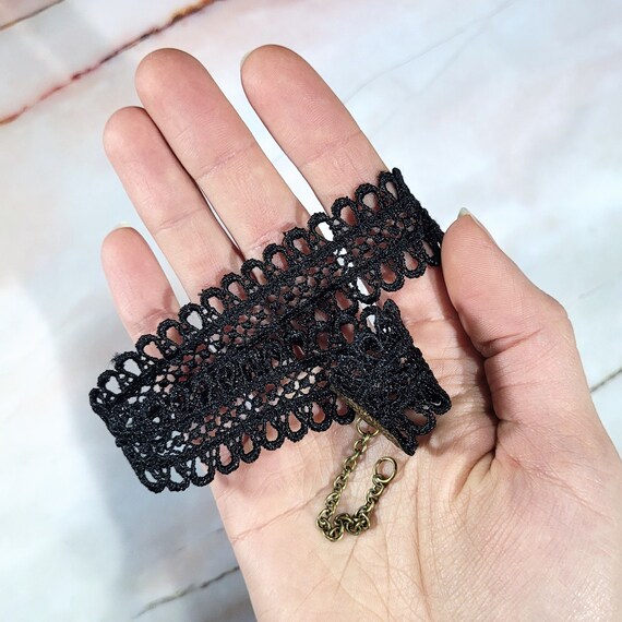 Boho Tattoo Girocollo Stretch Nero - Collana Corta Elastica Moda Anni '90, Choker Gotico Punk Per Donne E Ragazze - 3