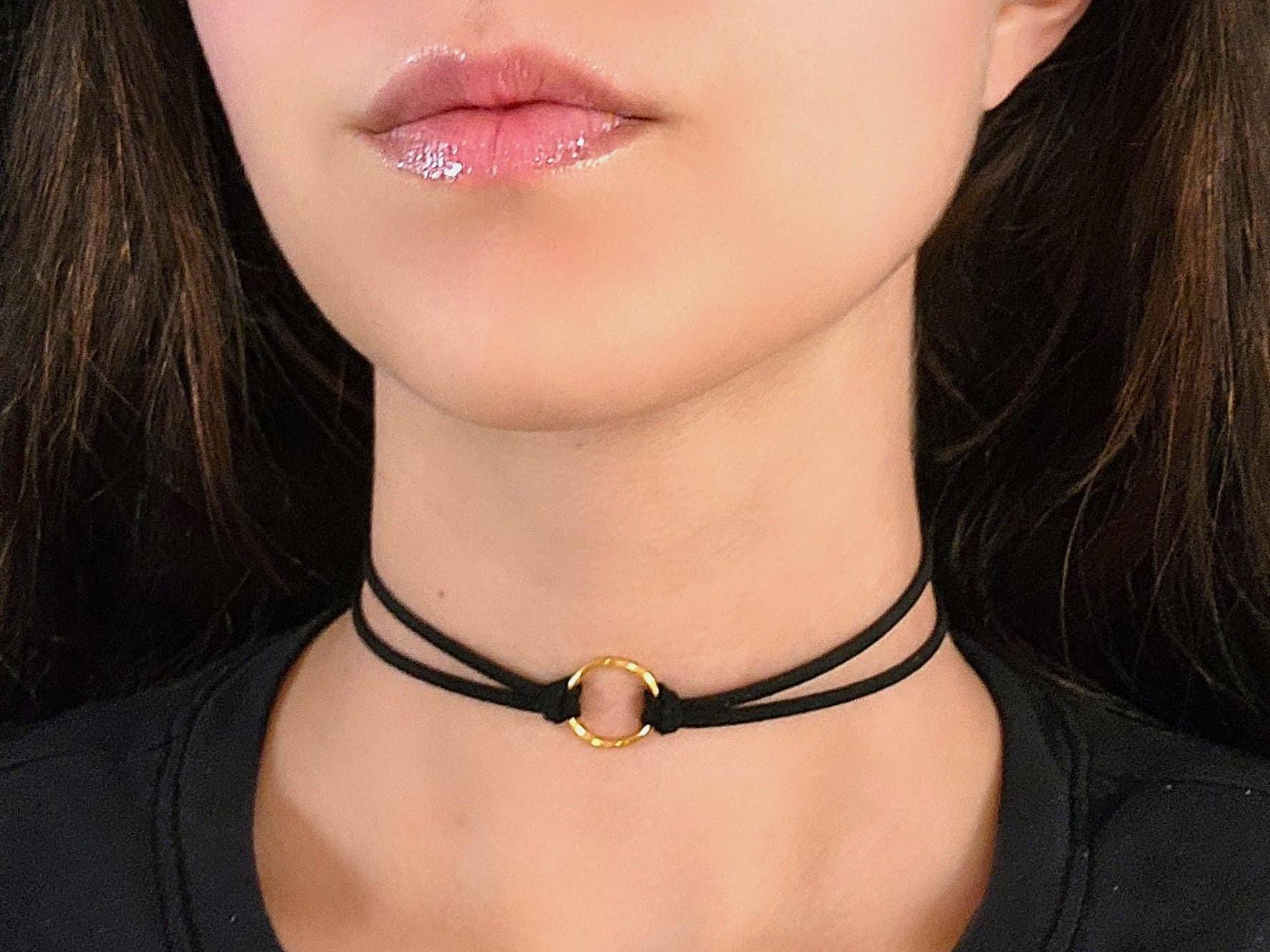Wearing Choker Egirl Vintage Heart Choker Necklace Goth Punk - Main Image