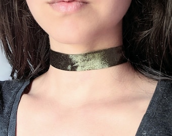 Fairycore Fantasy Grün Samt Choker Halskette, Whimsigoth Schmuck, verstellbarer Verschluss