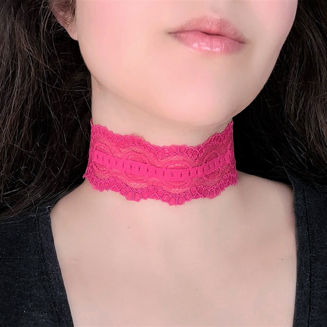 Hot Pink Lace Wide Choker Collar Necklace With Adjustable Clasp Etsy hot-pink-lace-wide-choker-collar-necklace-with-adjustable-clasp-etsy