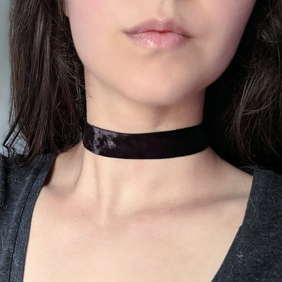 Sexy Sparkles Pink Velvet Choker Necklace for Women Girls Gothic