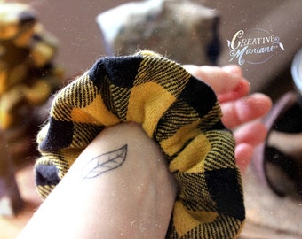 Yellow Plaid Scrunchie