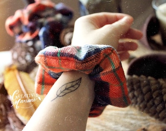 Orange plaid scrunchie