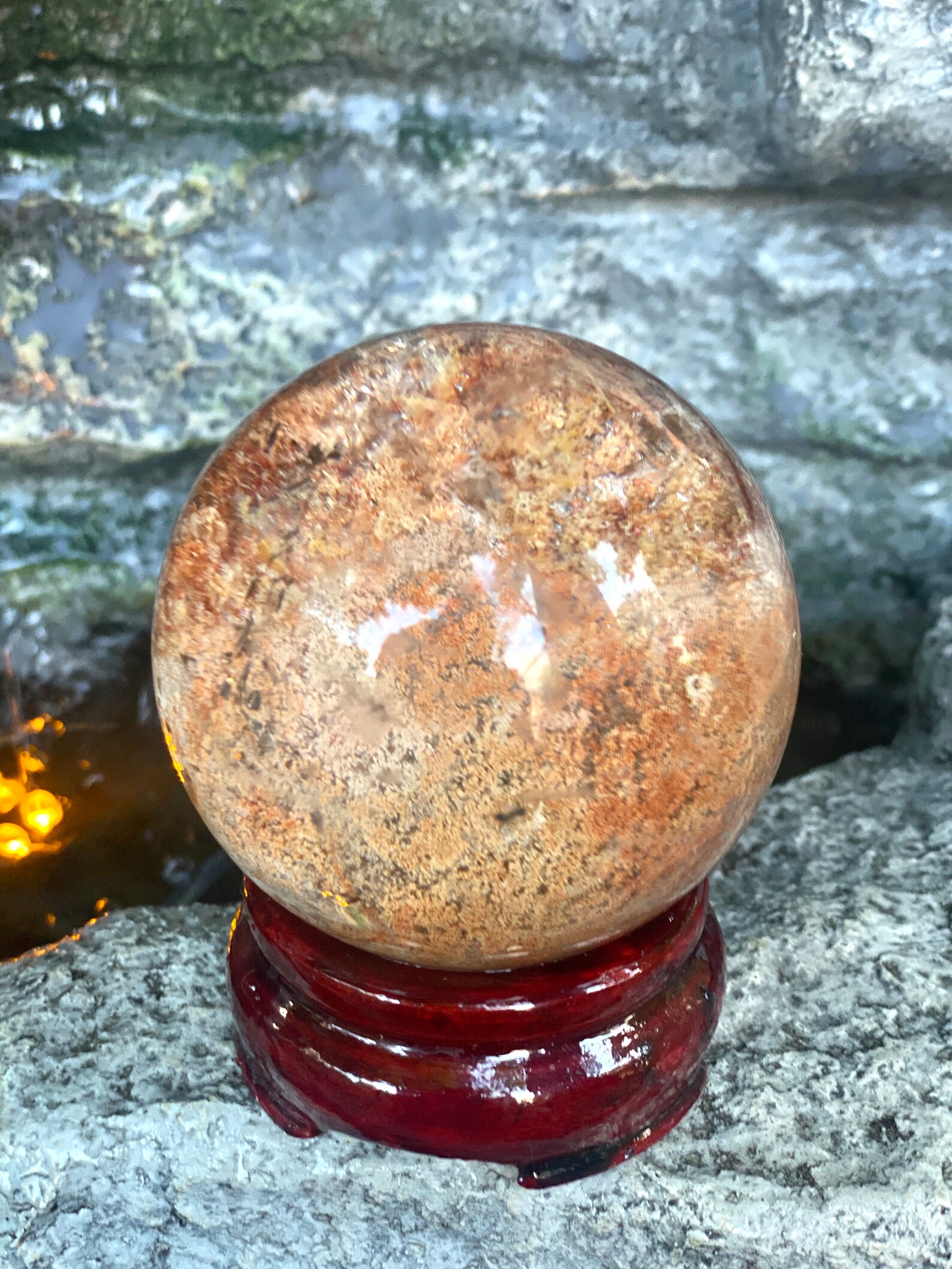 Garden quartz sphere 64 mm large size scenic sphere ghost Etsy