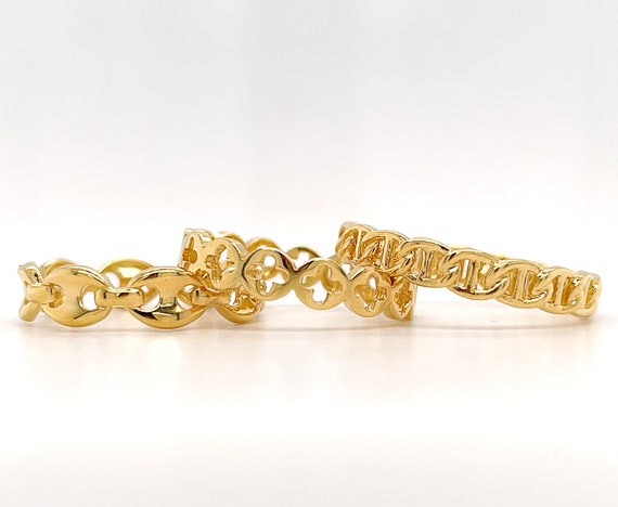 アクセサリー luijewelry marine chain ring Link Chain Ring, Mariner Ring, Puff Mariner Band, Gold