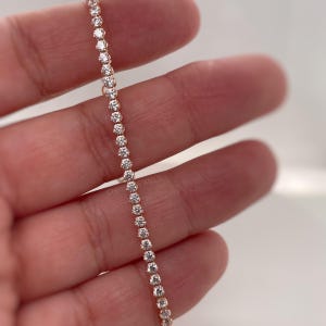 Tennis Bracelet, Simple Tennis Bracelet, Sterling Silver with Vermeil, Simple Minimalist Bracelet, Rose Gold Tennis Bracelet