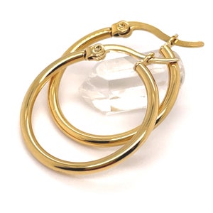 Gold Hoops, Hoop Earrings, Gold Hoops, 20mm Hoops, Plain Gold Hoop, Minimalist Hoop