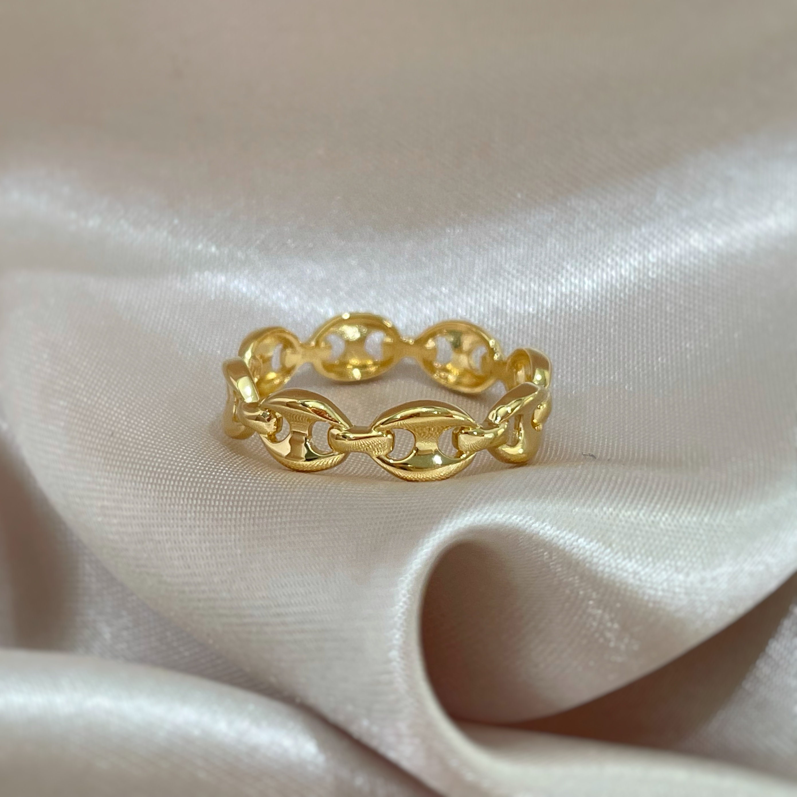 【手元で主張するタイムレスchain♡】HERMES リング Hermes Link Ring - Etsy
