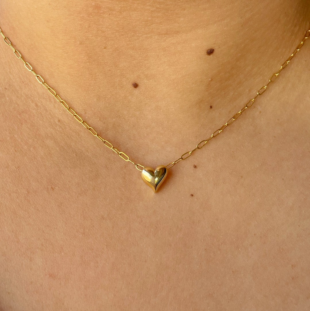 Long Or Doubled Up Elongated Bubble Heart Necklace