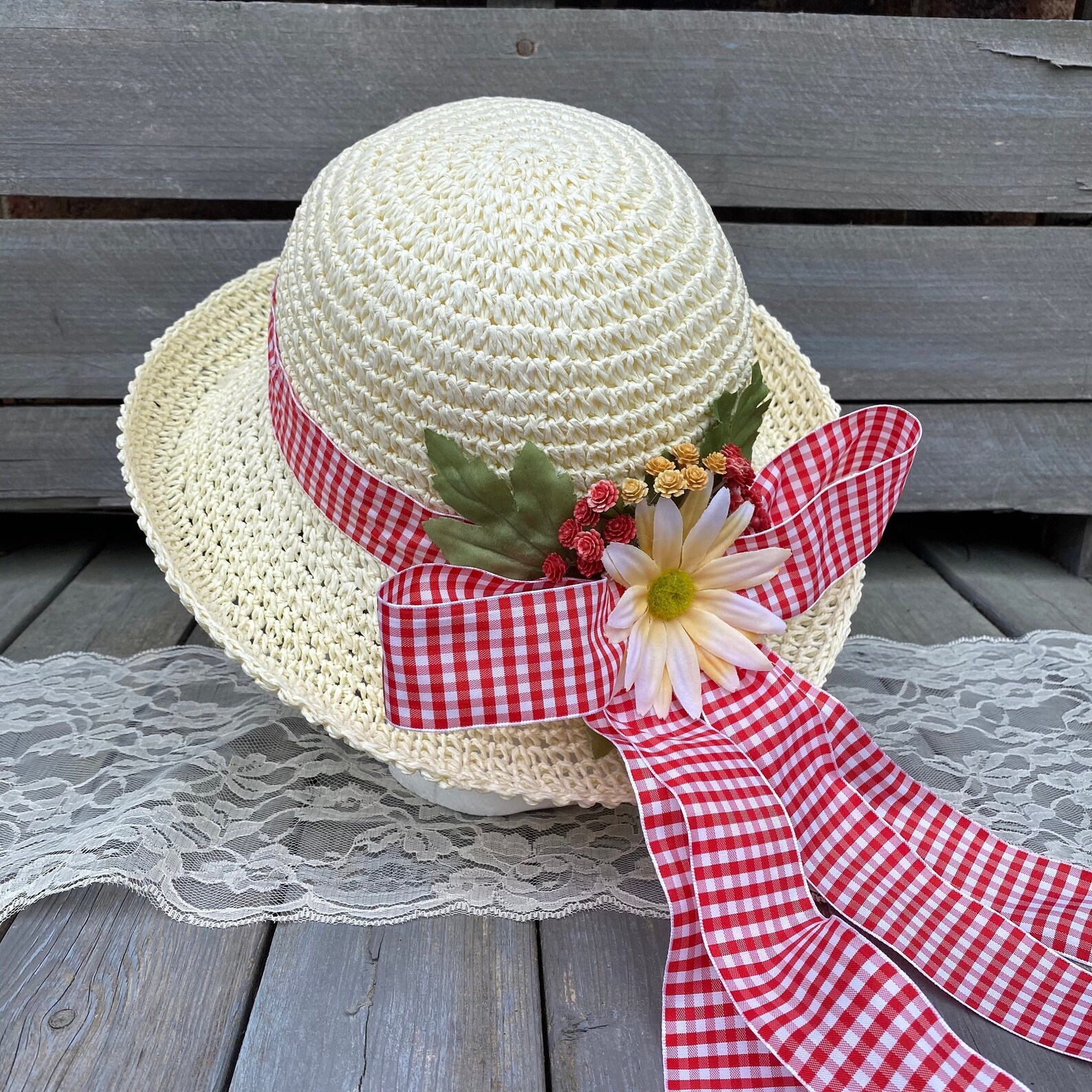 Cottagecore Style Picnic Hat Cottagecore Inspired Hat Rolled Etsy