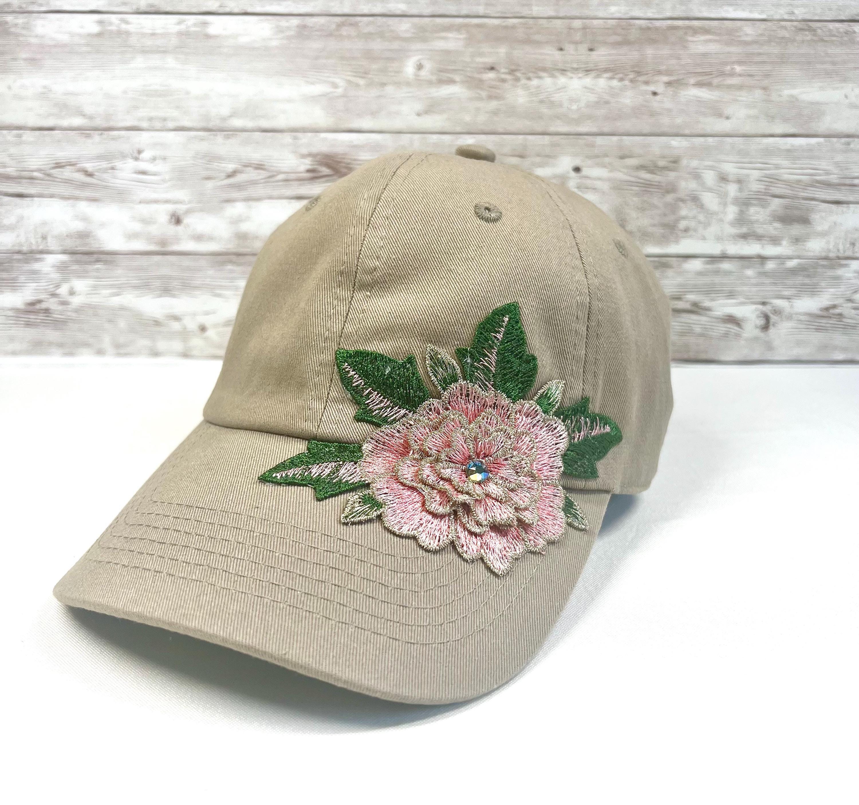 Embellished Tan Cap with Floral Accents ARIAT Women main image 4