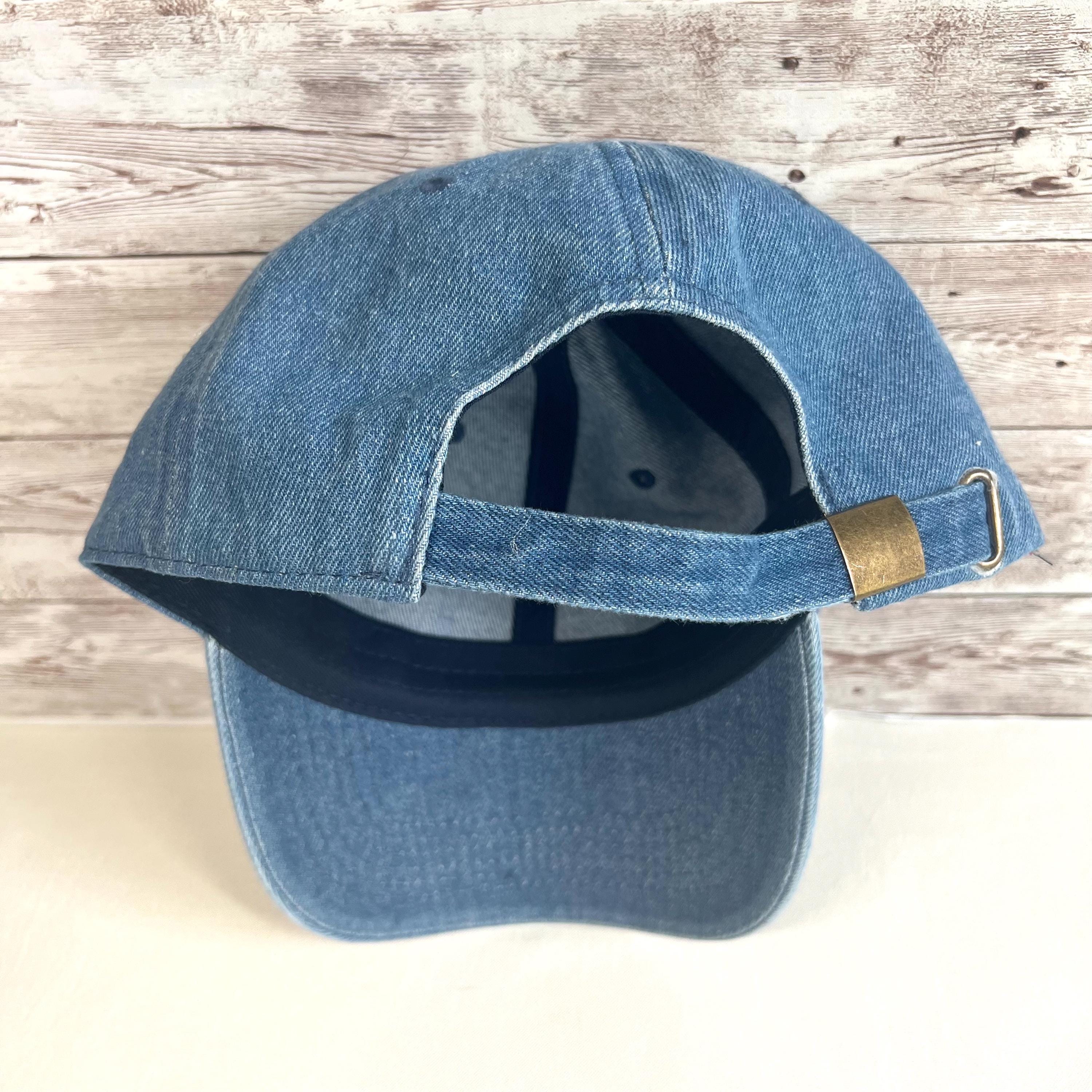 Denim Blue Embellished Baseball Cap with Shell & Pearl Chain CELINE Denim Distressed Baseball Cap with | Mercari main image 4