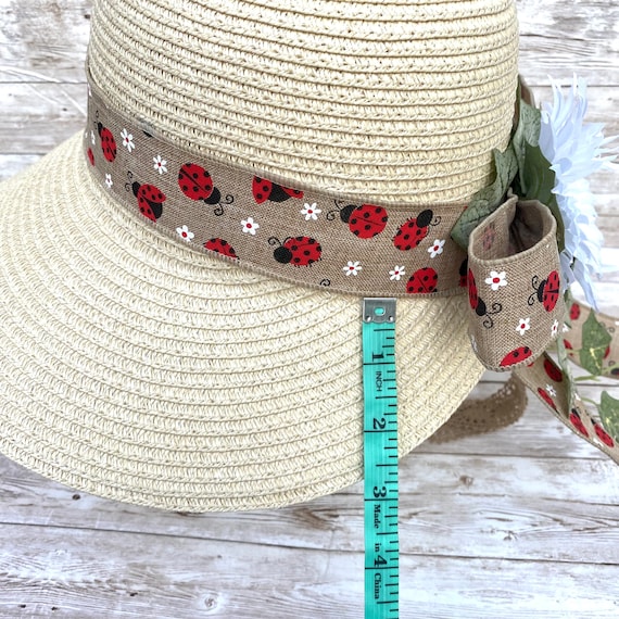 Cottagecore Hat, Sun Bonnet, Cute Ladybug Hat, Wide Brim Adjustable Sun Hat, Gardening Hats for Women, Garden Lover Gift