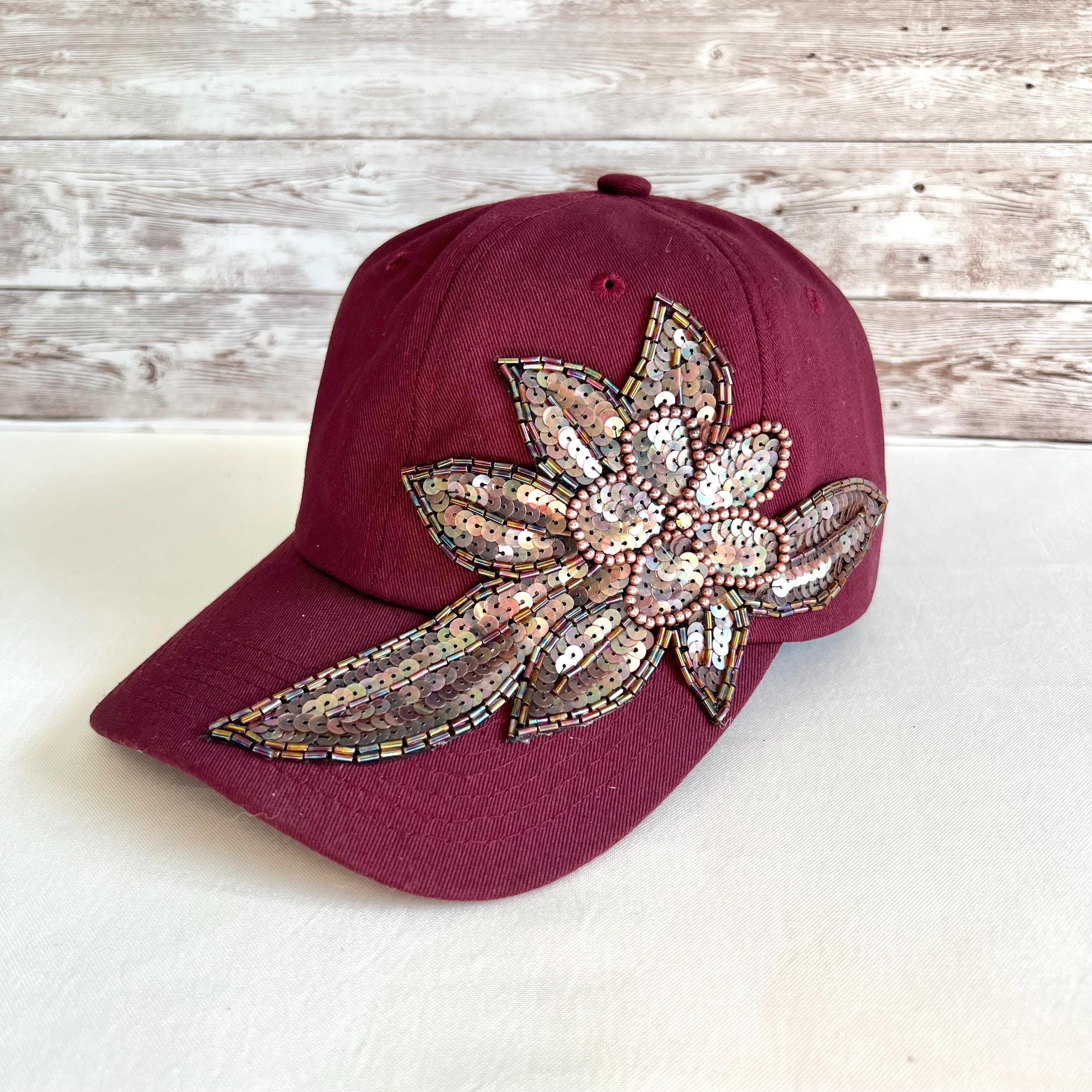 Burgundy Bling Hat - Etsy