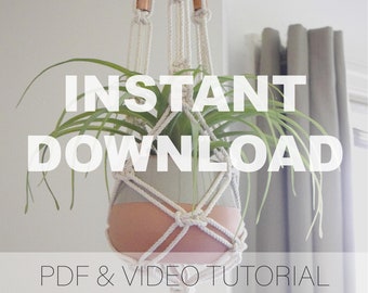 DIY Video Tutorial / Macrame Plant Hanger Pattern /Step by Step PDF and Video// Copper For Your Thoughts Plant Hanger with Copper Beads