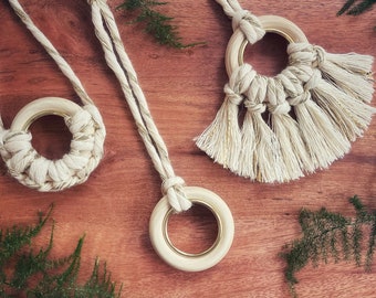 Macrame Christmas Tree Ornament, Boho Holiday Decor