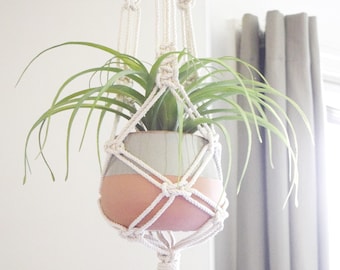 Macrame Plant Hanger with Copper Beads/ Custom Color // Copper For Your Thoughts