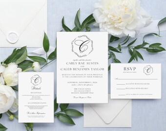Plantilla de suite de invitación de boda, conjunto de invitación de boda editable, suite de invitación de boda Canva, suite de invitación de boda editable, bricolaje