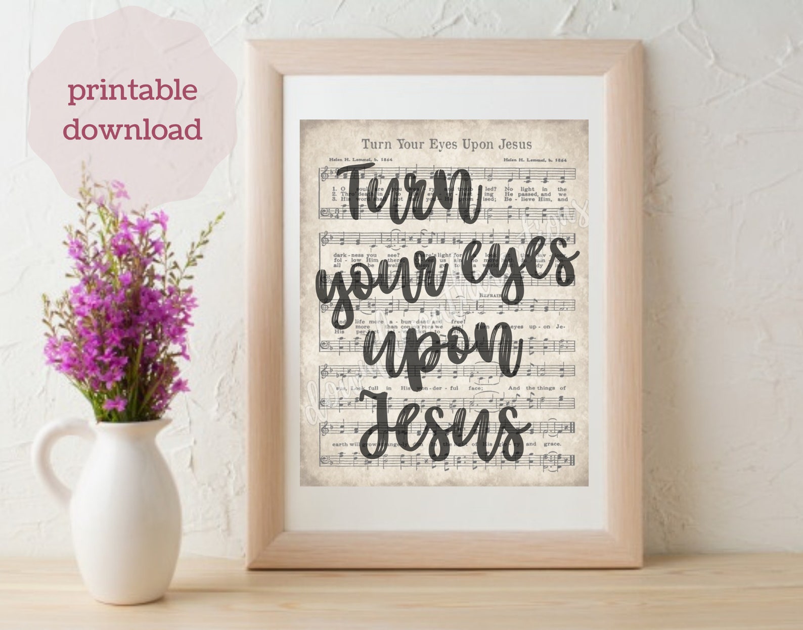 Turn Your Eyes Upon Jesus Printable Wall Art Christian Wall | Etsy