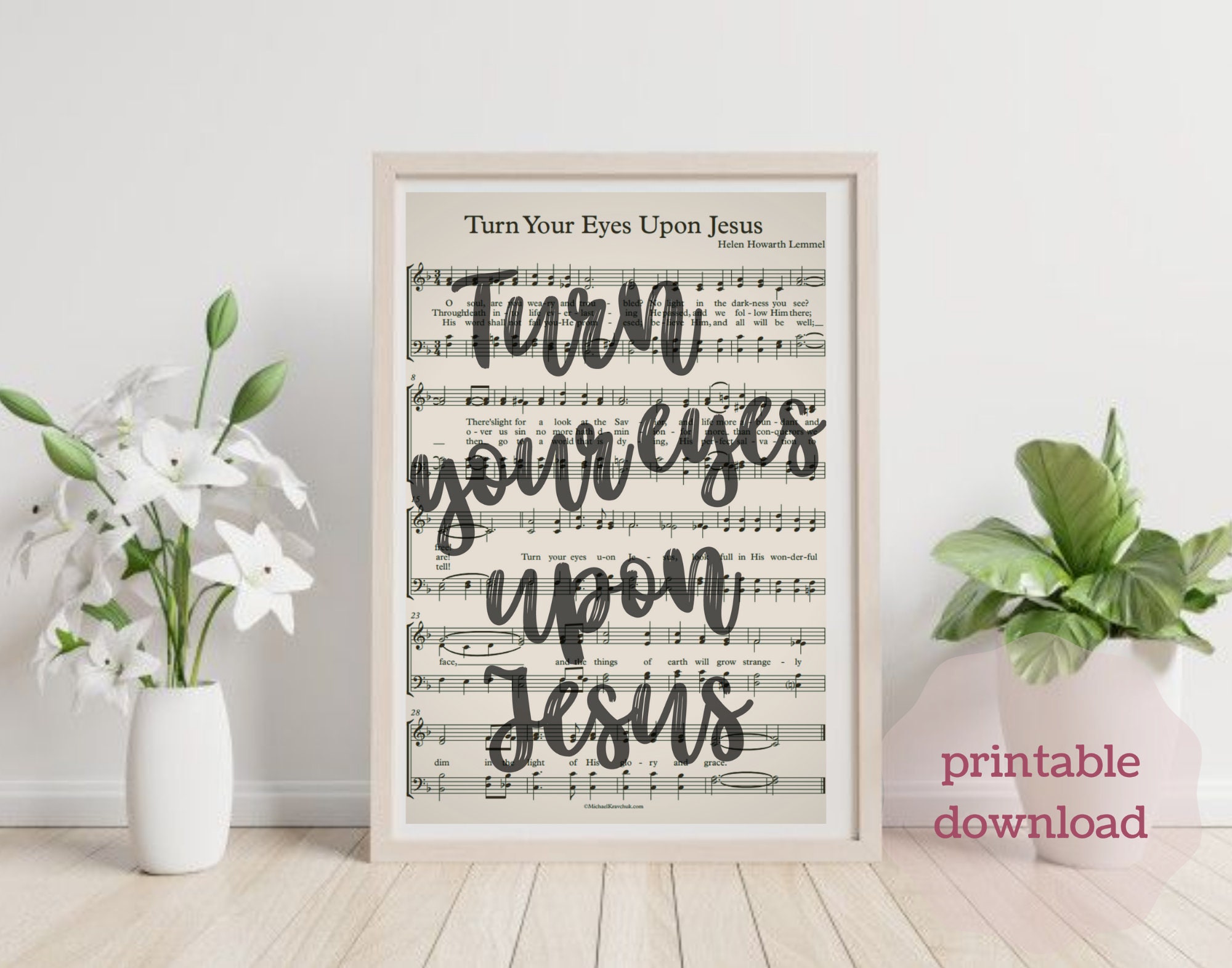 Turn Your Eyes Upon Jesus, Printable Wall Art, Christian Wall Art ...