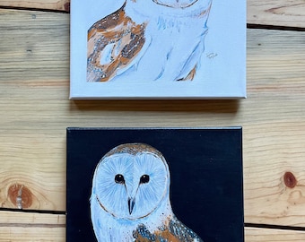 Barn owl painting, barn owl art, wildlife painting