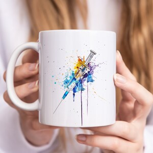 Nurse Injector Mug, MedSpa Coffee Mug, Colorful Syringe Cup, Aesthetic Nurse Gift,  Botox Injector Mug,  Medical Spa Accessories, needle mug