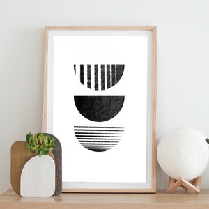 Set of 3 Minimalist Prints, Boho Art Prints Set, Black and White Prints ...