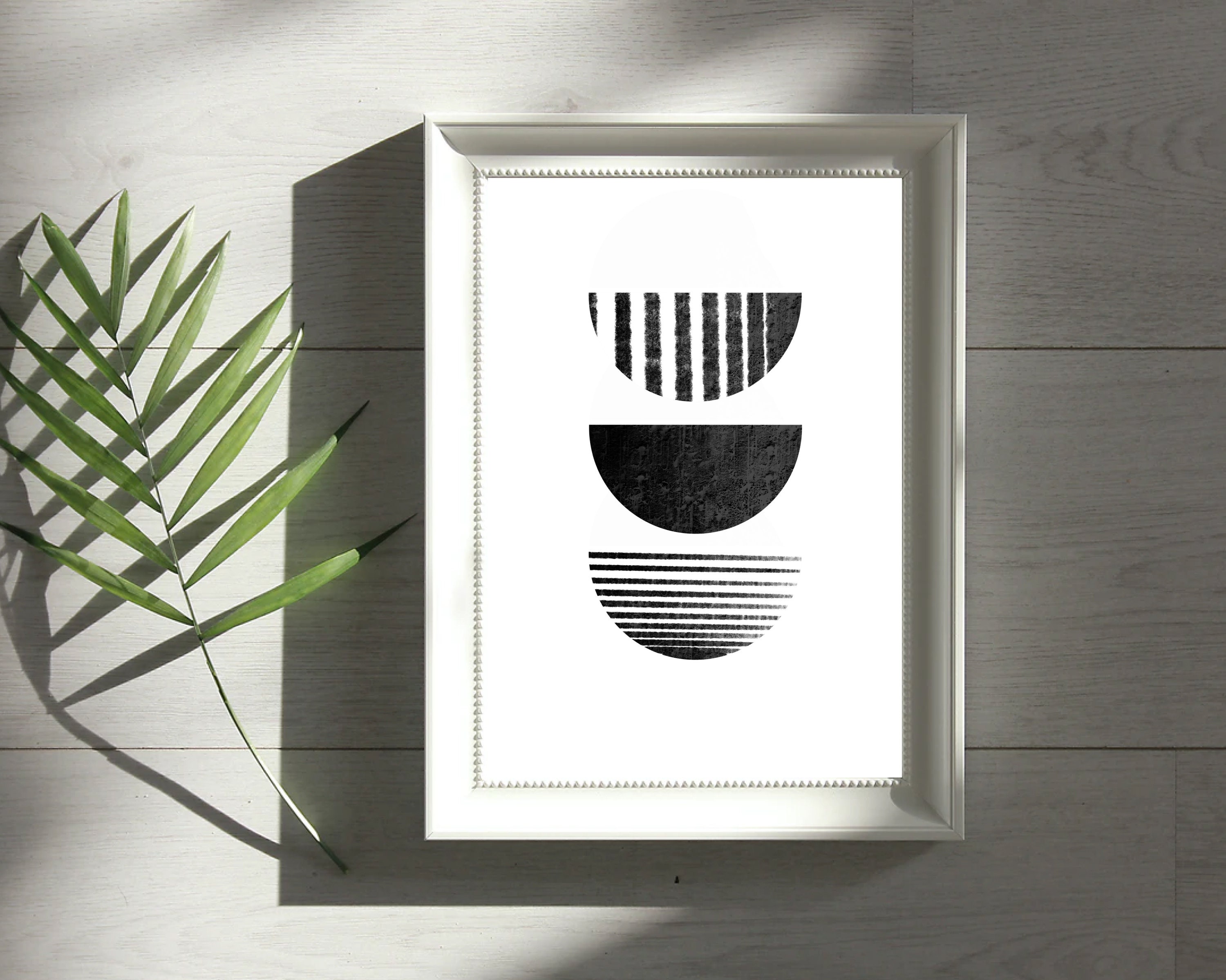 Set of 3 Minimalist Prints Boho Art Prints Set Black and | Etsy