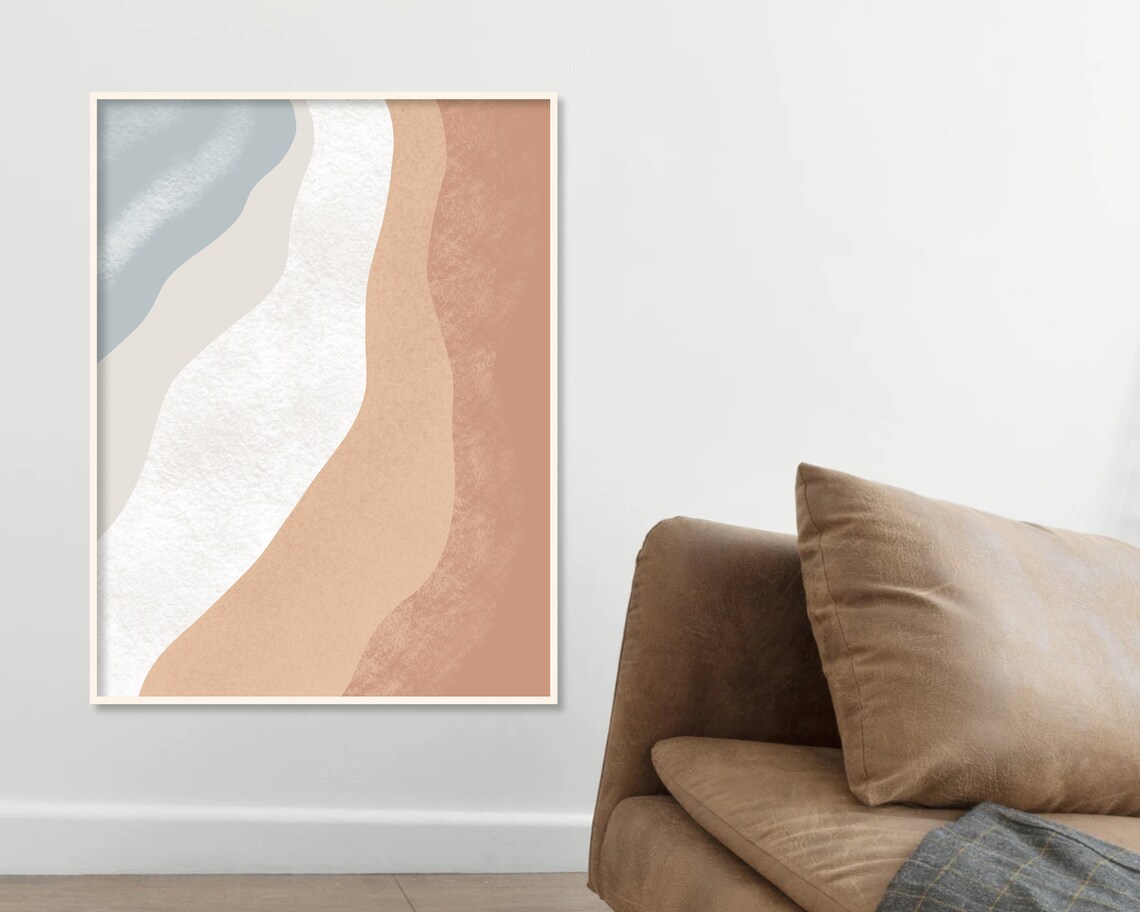 Abstract Beach Print, Boho Art Prints, Boho Wall Art, Boho Decor, Ocean ...