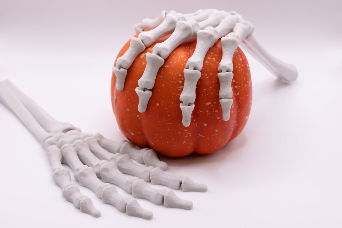 Skeleton Hands 3d Printed Halloween Articulated Flexible Etsy Canada