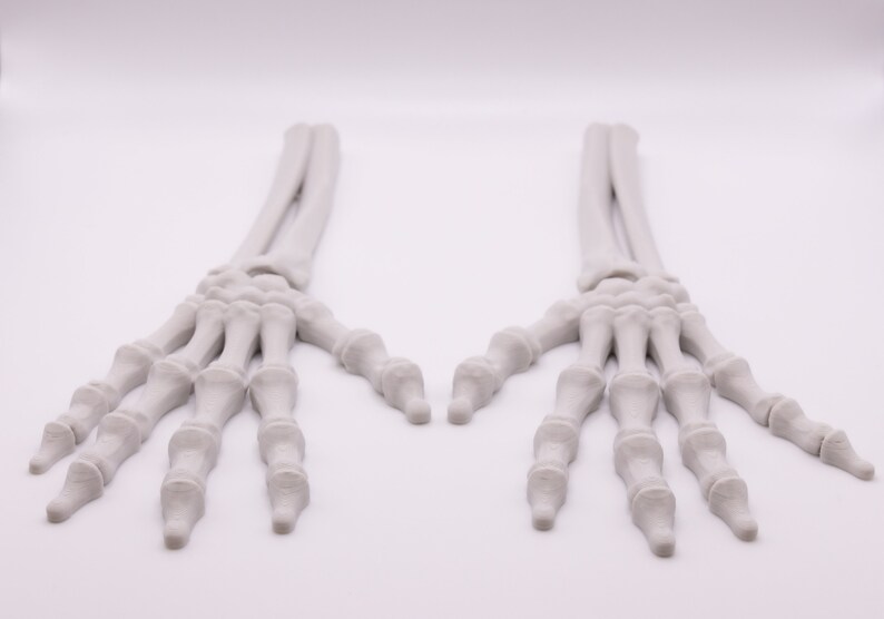 Skeleton Hands 3d Printed Halloween Articulated Flexible Etsy Canada