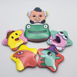 2.2&quot; Smiling Friends Fun Shaped Button Pins