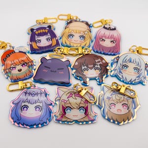 Hololive 5.5cm Holographic Head Keychains