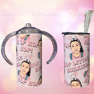Ms. Rachel - Pink and Blue Available - Sippy Cup - Lid and Straw included - Miss Rachel  - Hop Little Bunnies - Matching Mama Tumbler