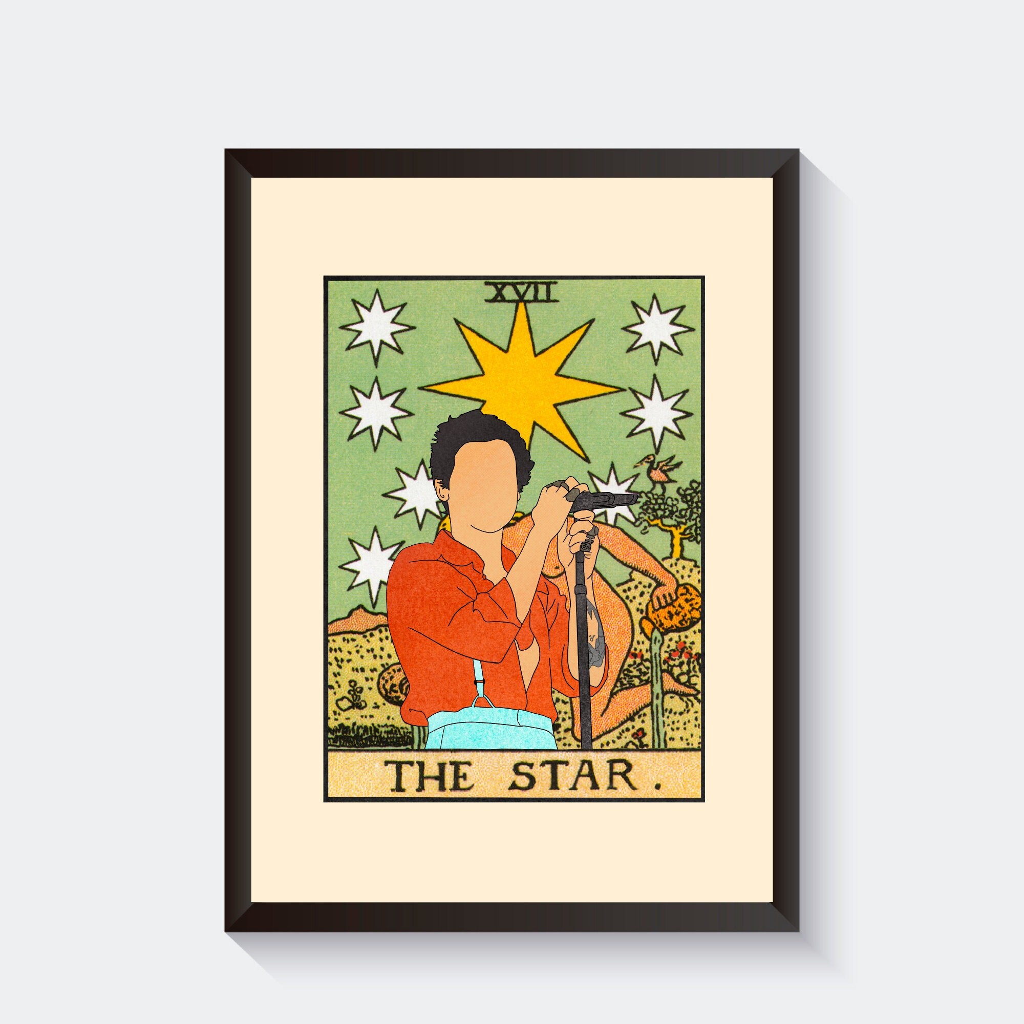 Harry Styles Tarot Poster the Star Tarot Card Poster Etsy