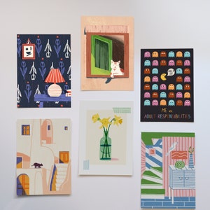 Postcrossing postcards, Snail mail, Pen pal, Flower postcard, Art postcard set, Postcard Pack, Bookmark set, Kitchen Wall decor, Postcards