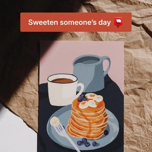 Zestaw pocztówek z ilustrowanymi deserami, smakołyki z piekarni retro, matowe wydruki A6