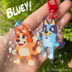 Bluey and Bingo Heeler Inspired | 2.5” Acrylic Keychains/Charms