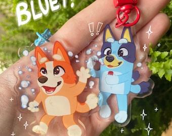 Bluey and Bingo Heeler Inspired | 2.5” Acrylic Keychains/Charms