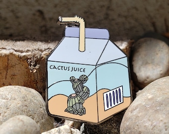 Cactus Juice Box enamel pin