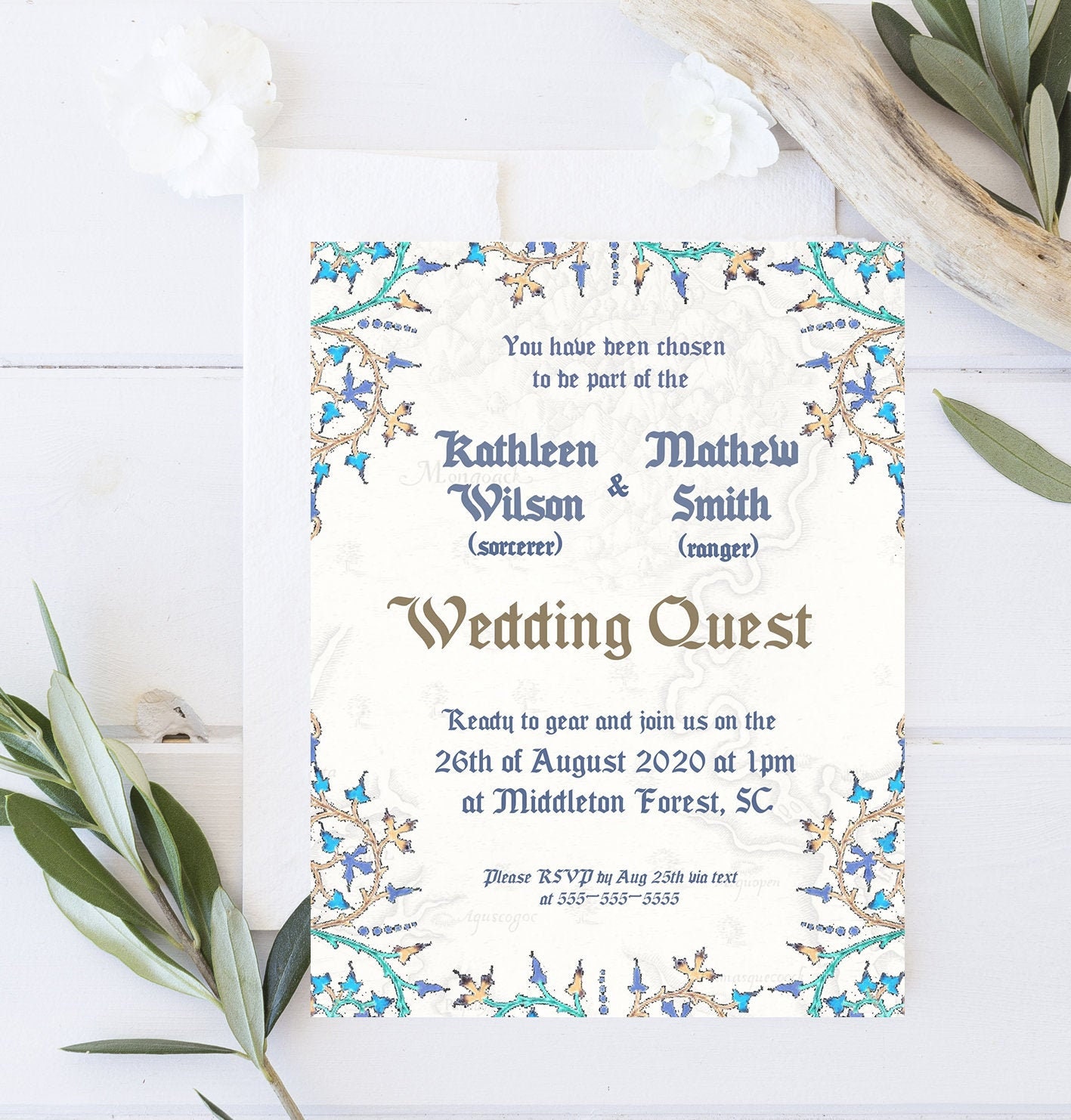 Editable Medieval Wedding Invitation Template Save the Date Etsy