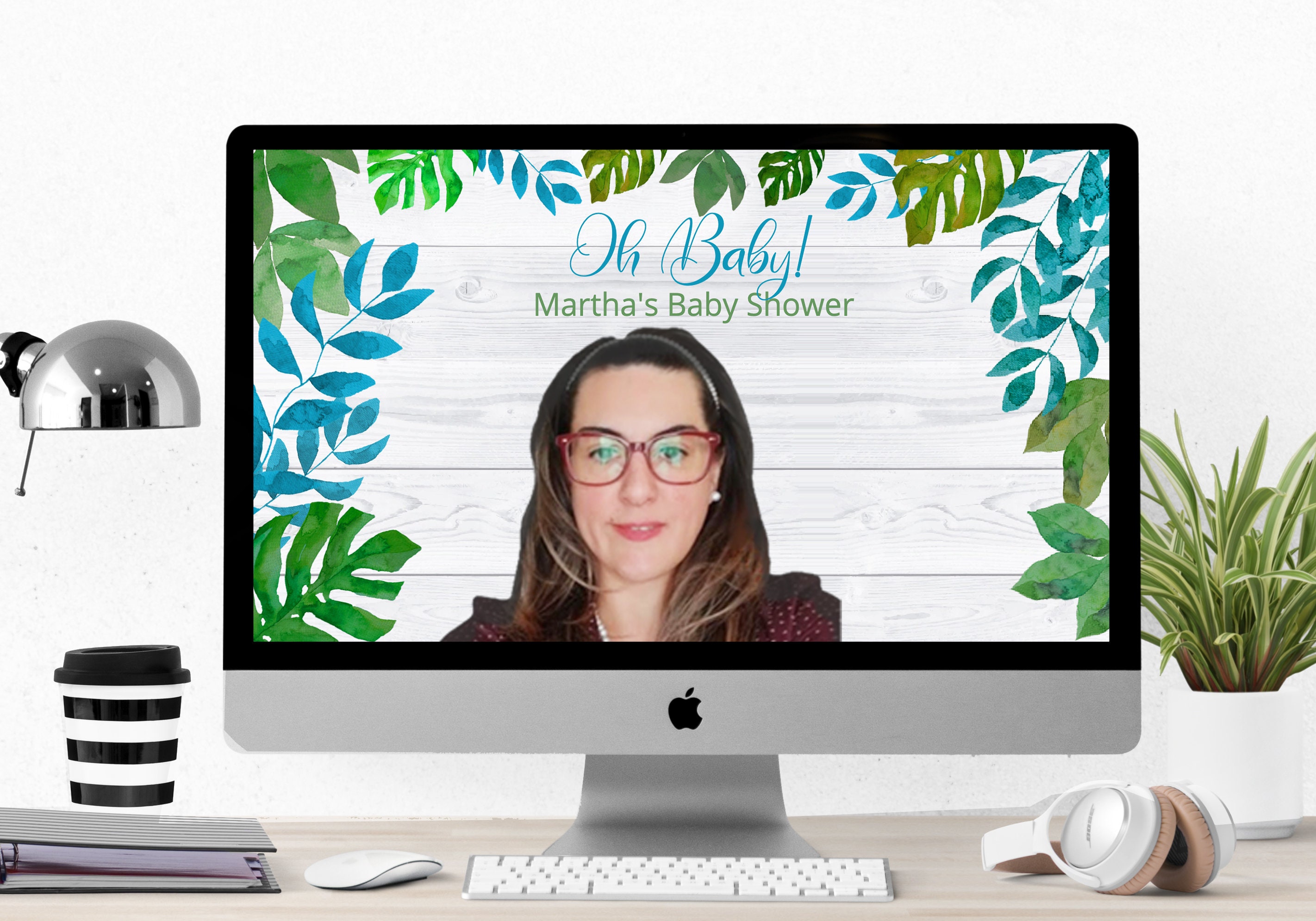 EDITABLE Oh Baby Baby Shower Digital Zoom Background_Instant Etsy España