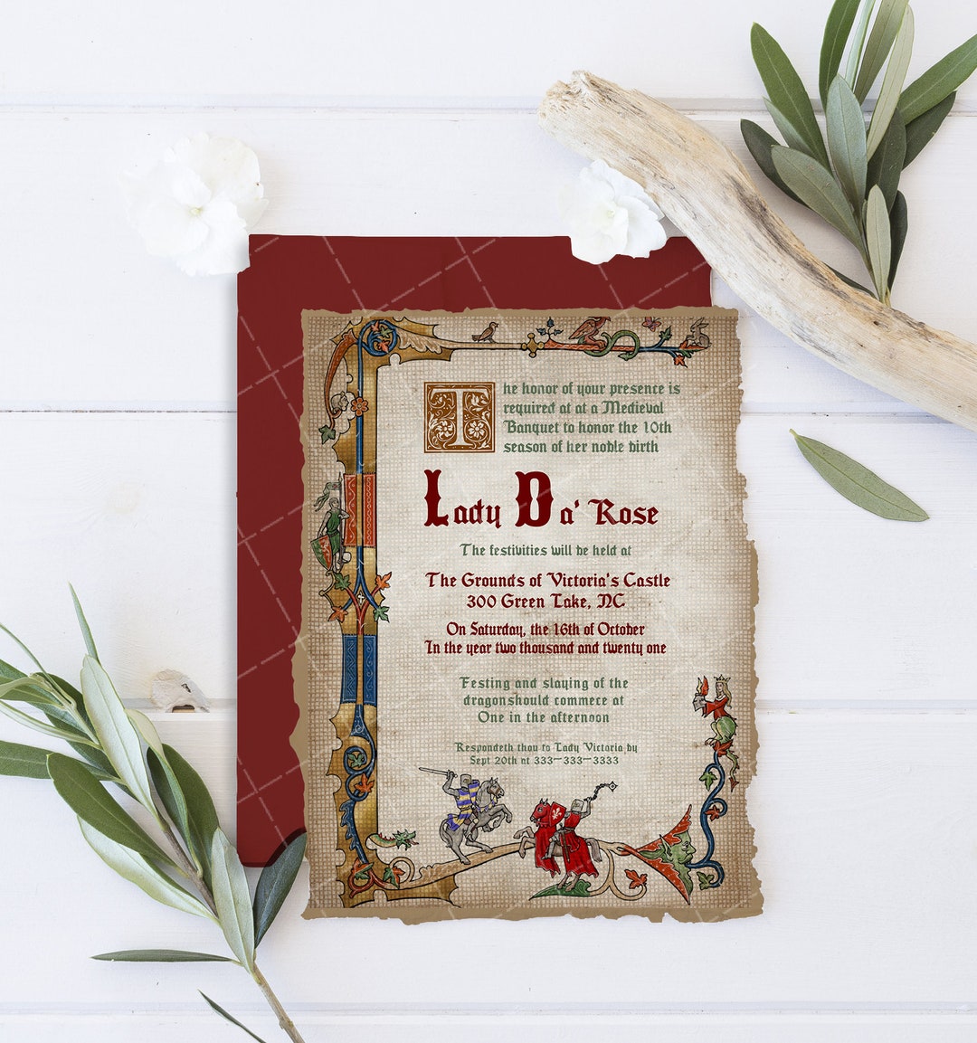 Editable Medieval Wedding Invitation_printable Template_royal Scroll Invite_ Golden Middle Ages ...