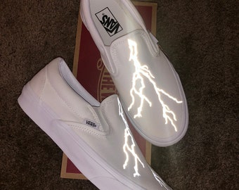 velcro vans with lightning bolt