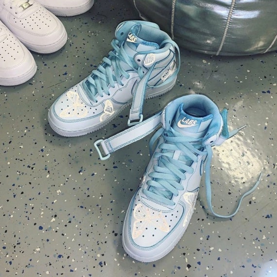 icy blue air force ones