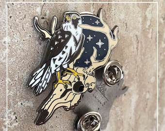 Broche Vintage Biche/faon - Métal Doré Argenté Avec Strass - Très Bon état