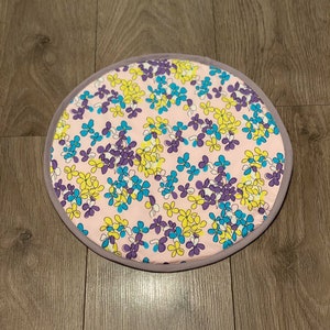 Bicycle Eco friendly Cotton Washable Reusable Aga Hob Lid Mat Pad Round Hob Cover With Straps Multicolored Flowers